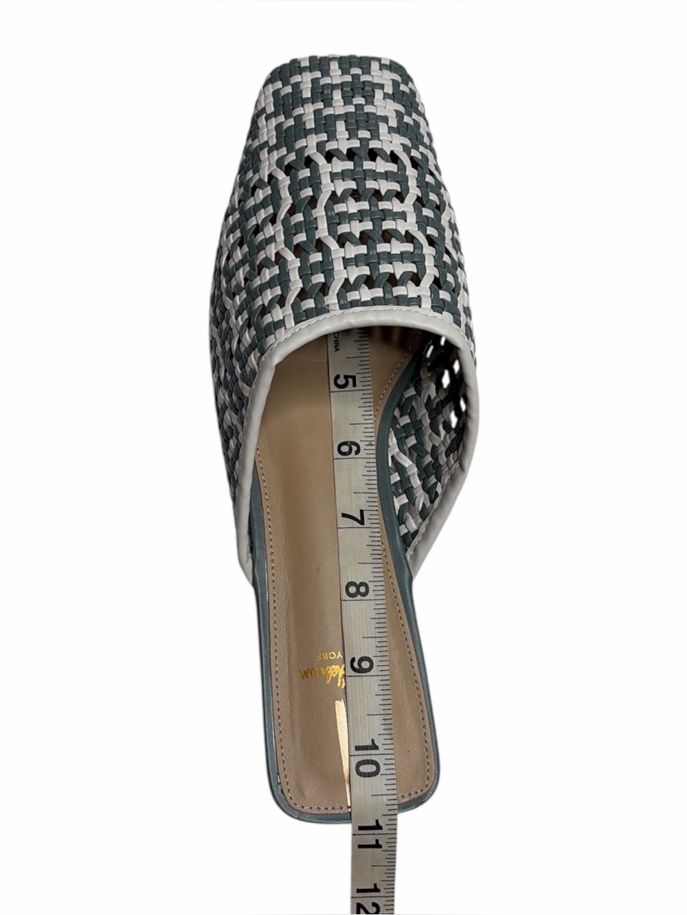 Sam Edelman Leona Gray & White Woven Slide Mules Size 9.5 - Picture 12 of 15